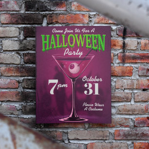 Happy Halloween Party Einladung Martini Glass