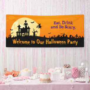 Happy Halloween Party - essen, trinken und Beängst Banner