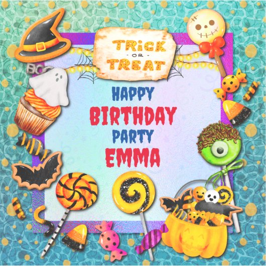 Happy Halloween Party gefüllt mit Trick oder Lecke Aufkleber (Vorderseite)