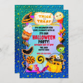 Happy Halloween Party gefüllt mit Trick oder Lecke Dankeskarte (Vorne/Hinten)