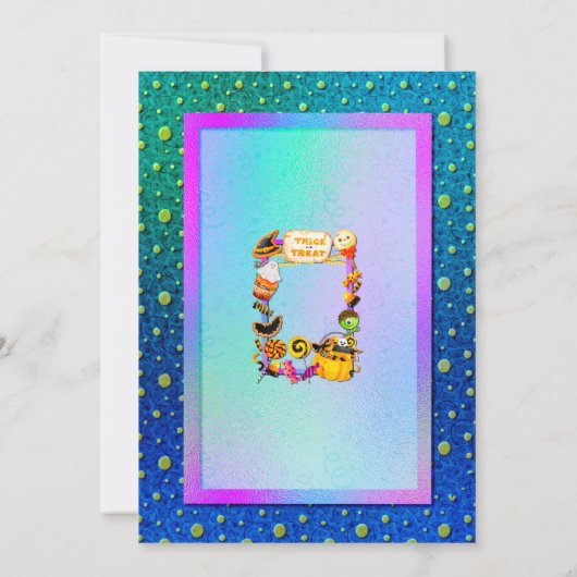 Happy Halloween Party gefüllt mit Trick oder Lecke Einladung (Rückseite)