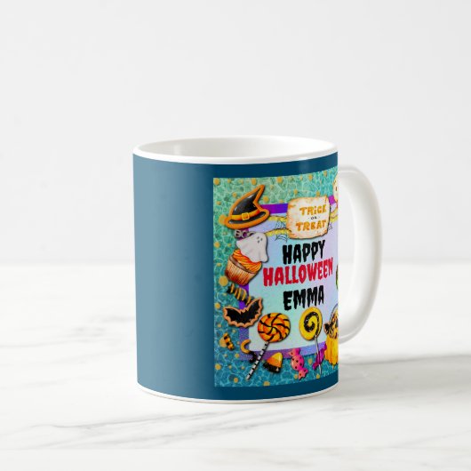 Happy Halloween Party gefüllt mit Trick-oder-Lecke Kaffeetasse (VorderseiteRechts)