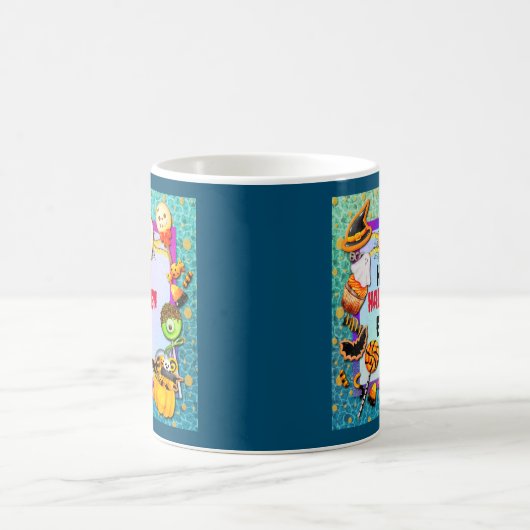 Happy Halloween Party gefüllt mit Trick-oder-Lecke Kaffeetasse (Mittel)