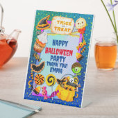 Happy Halloween Party gefüllt mit Trick oder Lecke Sockelschild (In Situ)