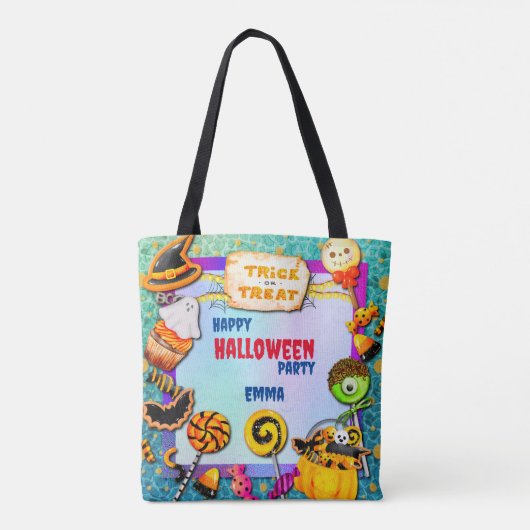 Happy Halloween Party gefüllt mit Trick oder Lecke Tasche (Rückseite)