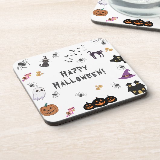 Happy Halloween Party Getränkeuntersetzer (Linke Seite)
