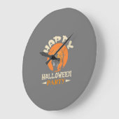 Happy Halloween Party Große Wanduhr (Winkel)
