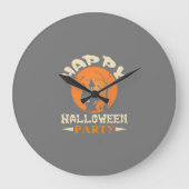 Happy Halloween Party Große Wanduhr (Vorderseite)