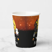 Happy Halloween Party Hexe Ghost Orange Pappbecher (Links)