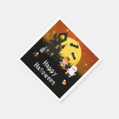 Happy Halloween Party Hexe Ghost Orange Serviette (Ecke)