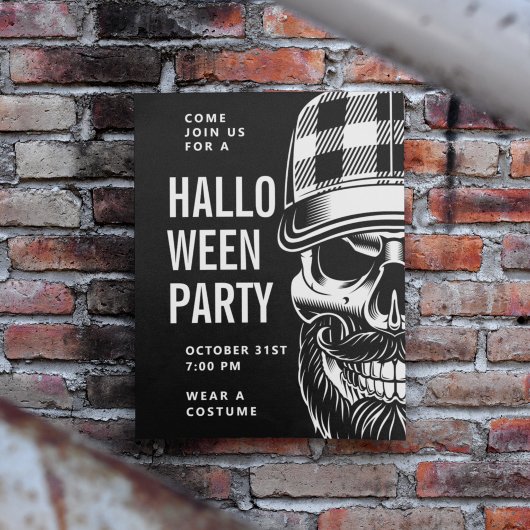 Happy Halloween | Party Hipster Skelett Postkarte