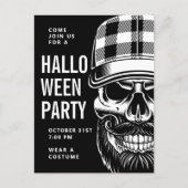 Happy Halloween | Party Hipster Skelett Postkarte (Vorderseite)