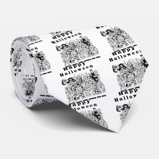 Happy Halloween Party Krawatte (Gerollt)