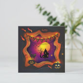 Happy Halloween Party "Leckerei oder Trick" Karte (Stehend Vorderseite)