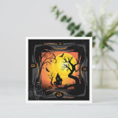 Happy Halloween Party "Leckerei oder Trick" Karte (Stehend Vorderseite)