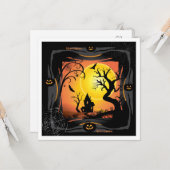 Happy Halloween Party "Leckerei oder Trick" Karte (Vorderseite/Rückseite Beispiel)