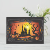 Happy Halloween Party "Leckerei oder Trick" Karte (Stehend Vorderseite)