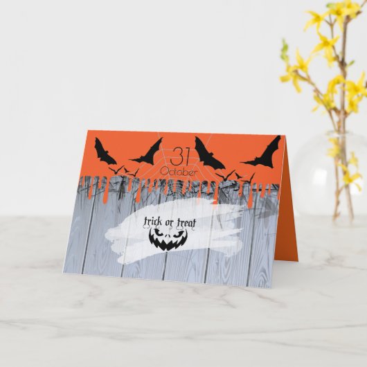 Happy Halloween Party "Leckerei oder Trick" Karte (Gelbe Blume)