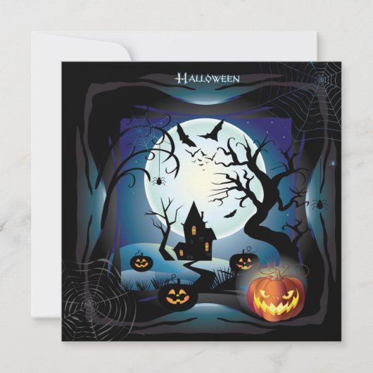 Happy Halloween Party "Leckerei oder Trick" Karte (Vorderseite)