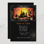 Happy Halloween Party "Leckerei oder Trick" Magisc Einladung (Vorne/Hinten)