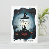 Happy Halloween Party "Leckerei oder Trick" Magisc Einladung (Stehend Vorderseite)