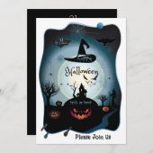 Happy Halloween Party "Leckerei oder Trick" Magisc Einladung (Vorne/Hinten)