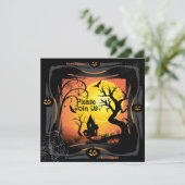 Happy Halloween Party "Leckerei oder Trick" Magisc Einladung (Stehend Vorderseite)