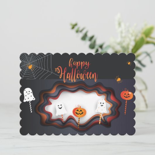 Happy Halloween Party "Leckerei oder Trick" Magisc Einladung (Stehend Vorderseite)