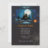 Happy Halloween Party "Leckerei oder Trick" Magisc Einladung (Vorderseite)