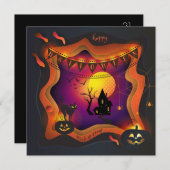 Happy Halloween Party "Leckerei oder Trick" Magisc Einladung (Vorne/Hinten)