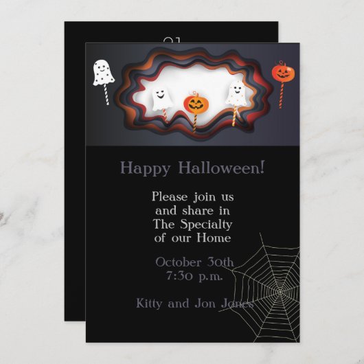 Happy Halloween Party "Leckerei oder Trick" Magisc Einladung (Vorne/Hinten)