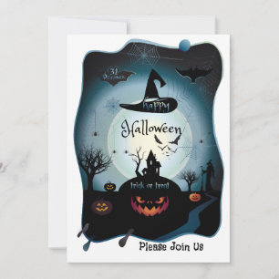 Happy Halloween Party "Leckerei oder Trick" Magisc Feiertagskarte