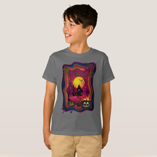 Happy Halloween Party "Leckerei oder Trick" Nachtv T-Shirt (Vorne ganz)