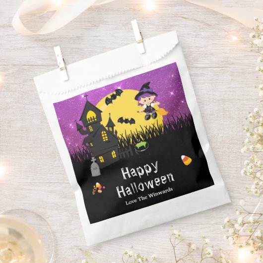 Happy Halloween Party Lila Geschenktütchen (Ausgeschnitten)