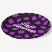 Happy Halloween Party Lila Ghost Pappteller (Schrägansicht)