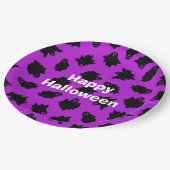 Happy Halloween Party Lila Ghost Pappteller (Schrägansicht)