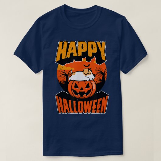 Happy Halloween Party Niedlich Napping Kawaii Pitb T-Shirt (Design vorne)