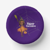 Happy Halloween Party niedliche Mädchen Pappteller (Vorderseite)