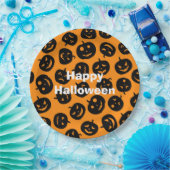 Happy Halloween Party Orange Pumpkin Pappteller (Party)