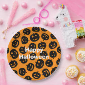 Happy Halloween Party Orange Pumpkin Pappteller (Party)