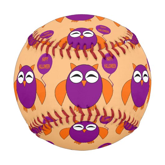 Happy Halloween Party Owl Baseball (Vorderseite)