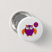 Happy Halloween Party Owl Button (Vorne & Hinten)