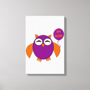 Happy Halloween Party Owl Canvas Print Leinwanddruck
