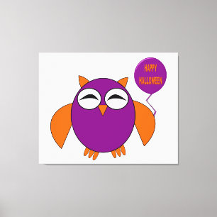 Happy Halloween Party Owl Canvas Print Leinwanddruck