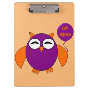 Happy Halloween Party Owl Clipboard Klemmbrett