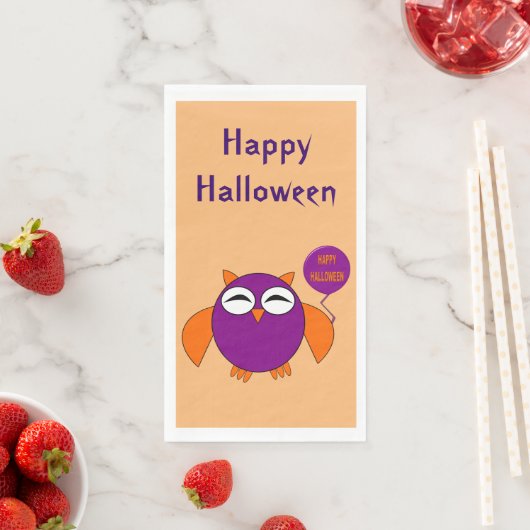 Happy Halloween Party Owl Custom Serviette (Beispiel)