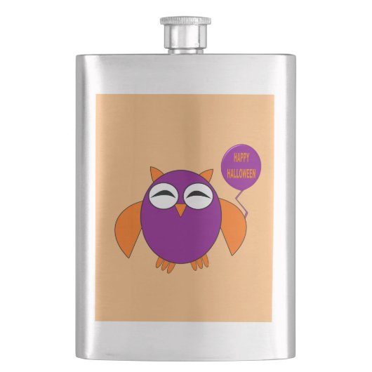 Happy Halloween Party Owl Flaschen Flachmann (Vorderseite)
