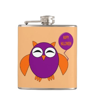 Happy Halloween Party Owl Flask Flachmann