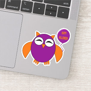 Happy Halloween Party Owl geformt Aufkleber