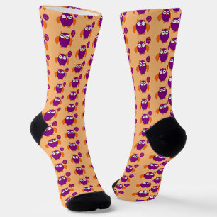 Happy Halloween Party Owl Gemustert Socken